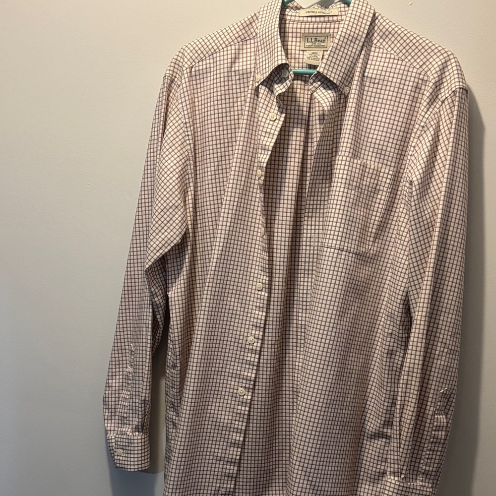 L.L. Bean Men's Plaid Shirt - wrinkle resistant size large